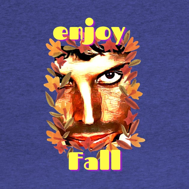 Enjoy Fall (staring face inside leaves) by PersianFMts